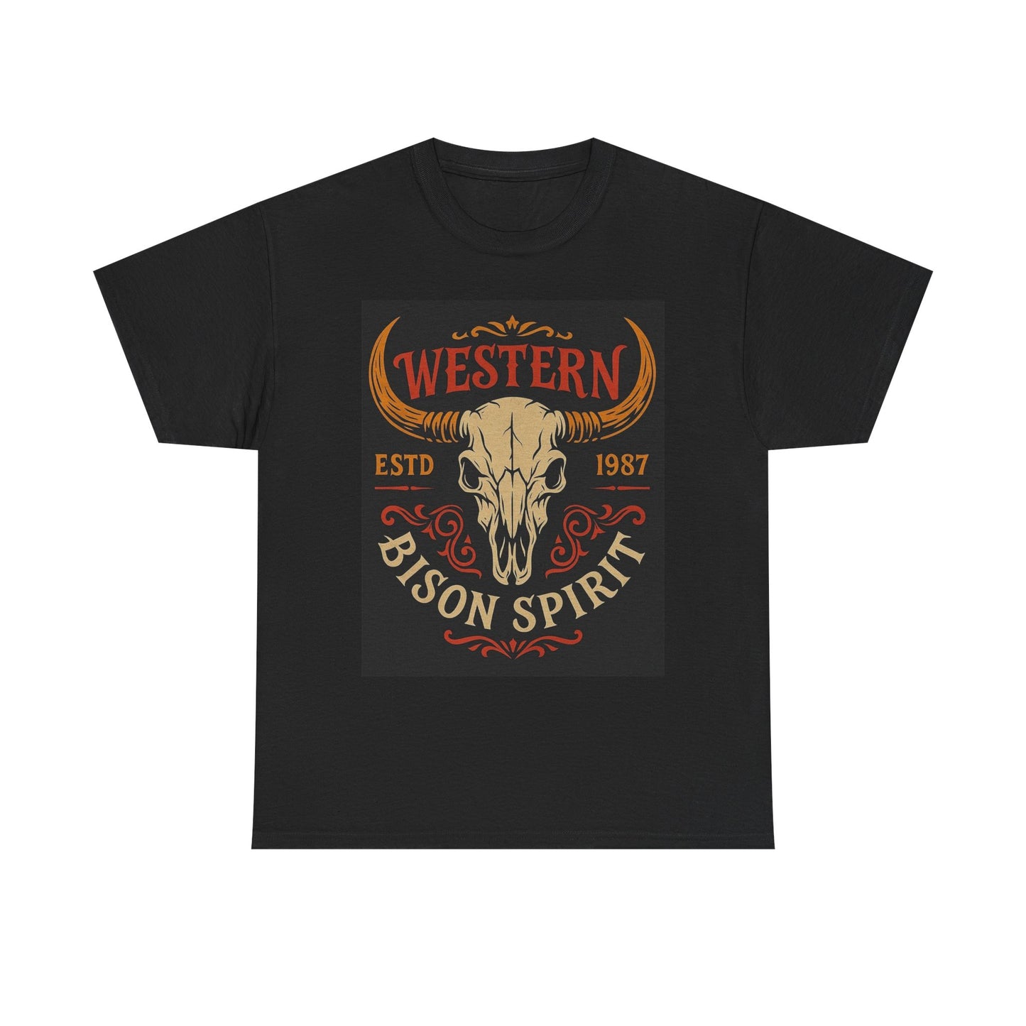 Western Bison Spirit Graphic T Shirt Unisex Heavy Cotton Tee