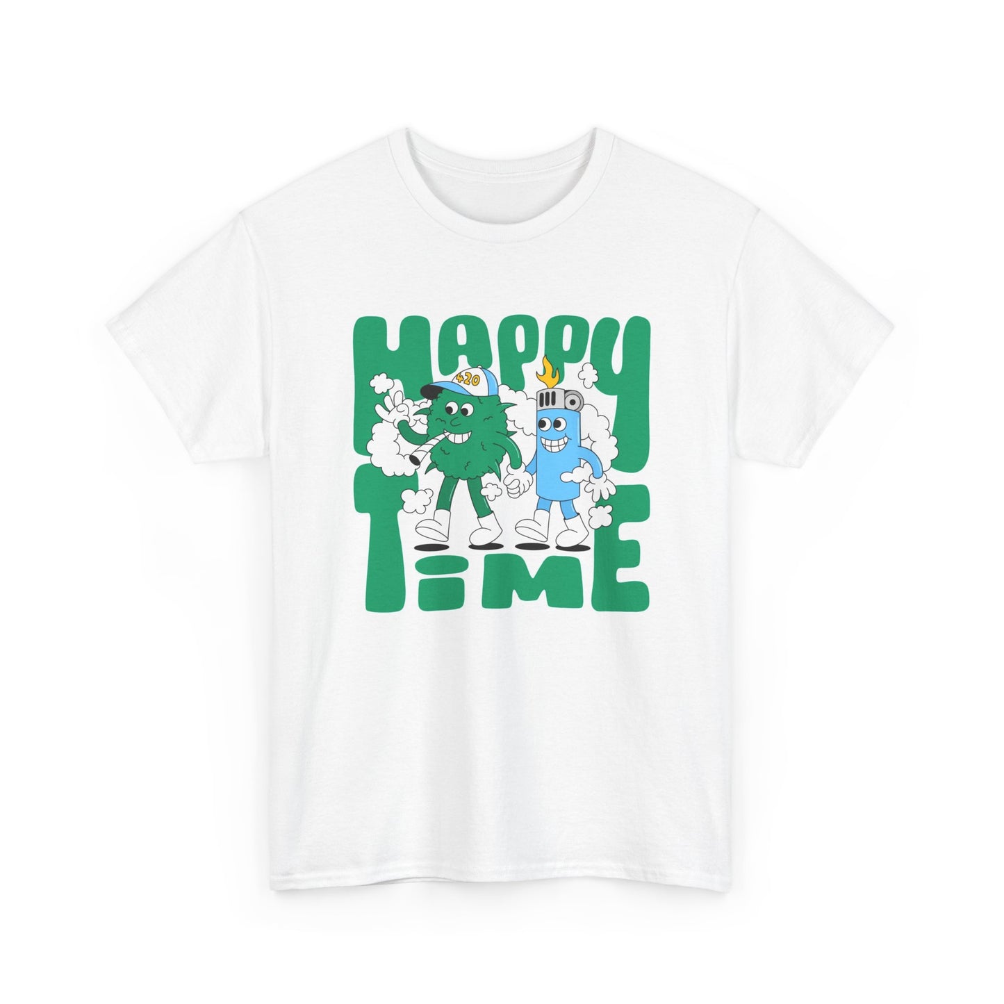 Happy Time 420 Graphic T Shirt Unisex Heavy Cotton Tee