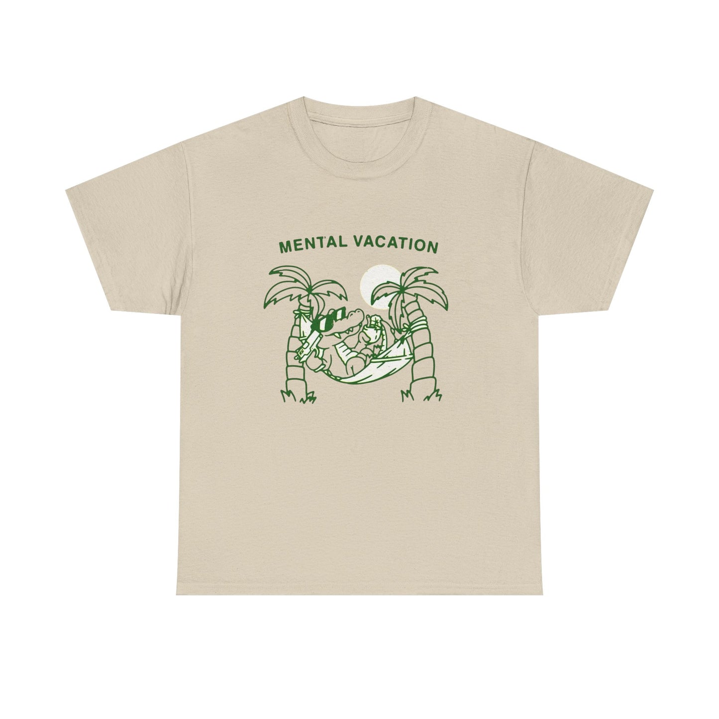 Mental Vacation Funny Graphic T Shirt Unisex Heavy Cotton Tee Gift