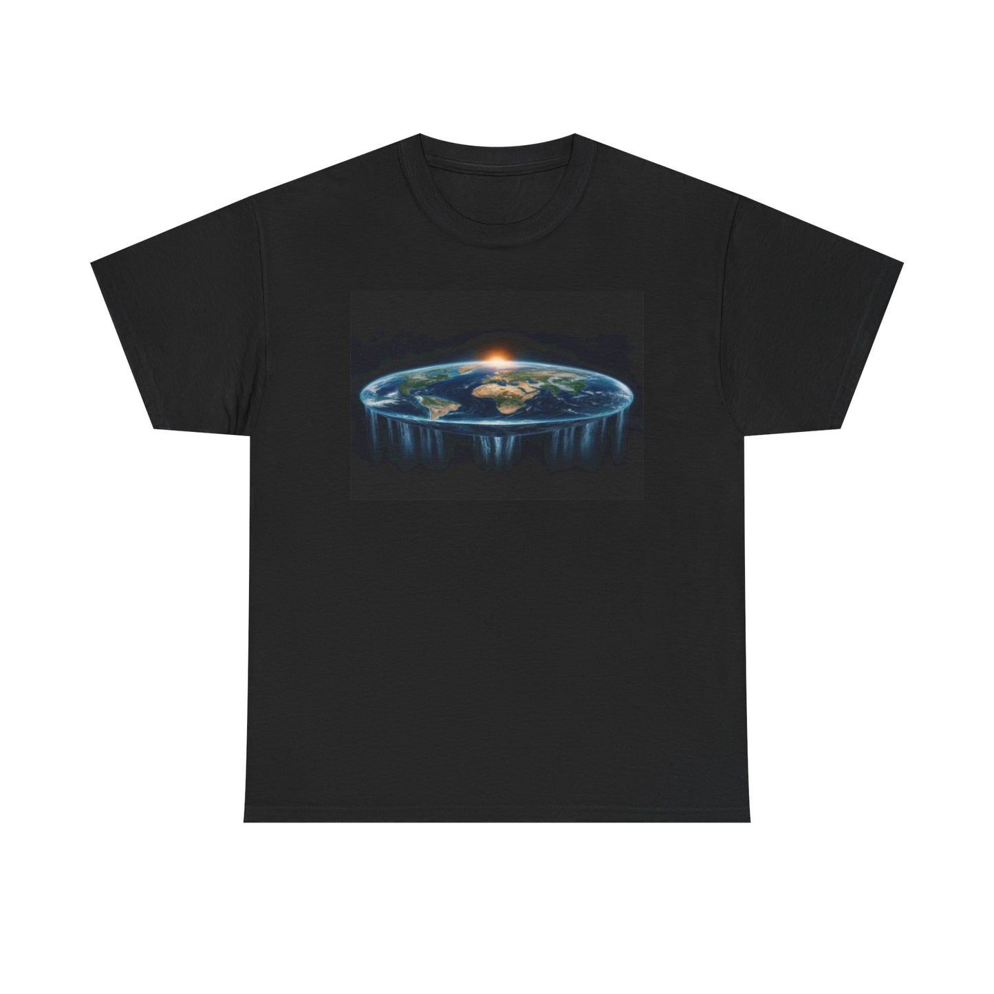 Flat Earth Graphic T Shirt Funny Unisex Heavy Cotton Tee