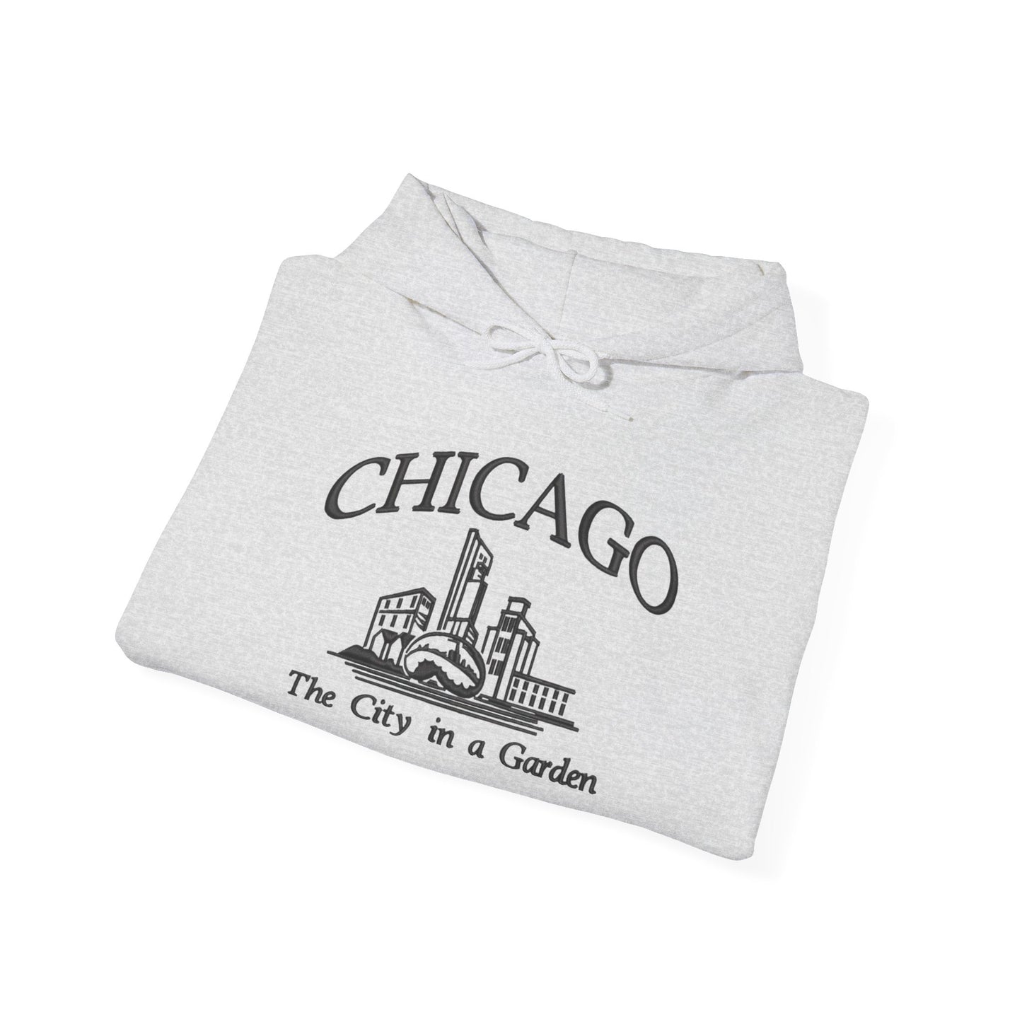 Chicago City In A Garden Graphic Hoodie Heavy Blend Sweatshirt NEW
