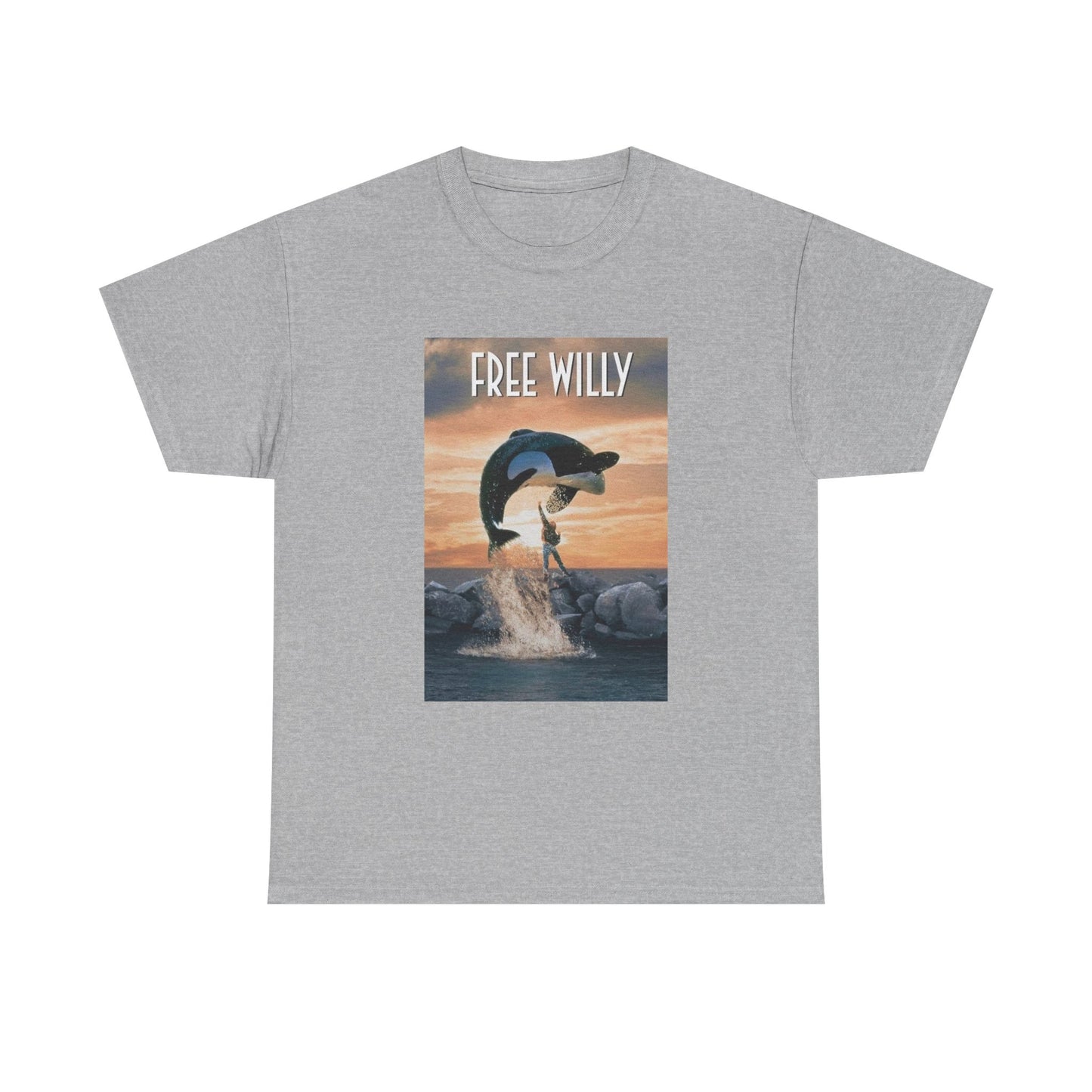 Free Willy Tshirt Retro Movie Poster 90s Kids Vintage Unisex Heavy Cotton Tee