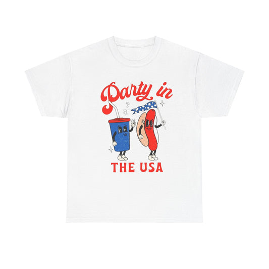 Party In The USA Graphic T Shirt Men's Heavy Cotton Tee
