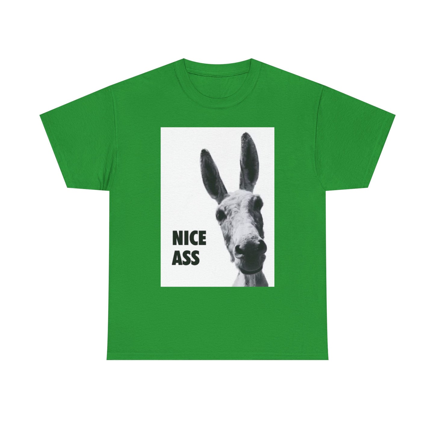 Nice Ass T Shirt Funny Donkey Animal Jokes Comedy Gift Unisex Heavy Cotton Tee
