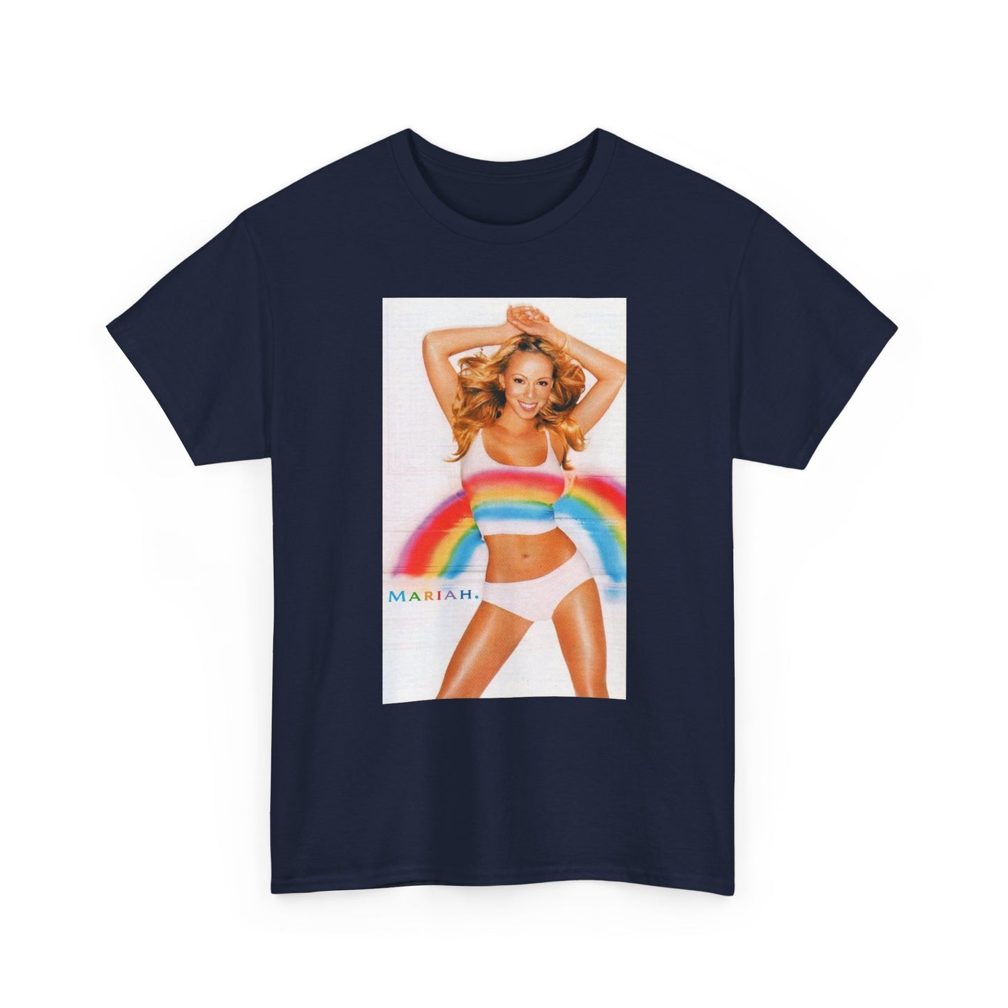 Mariah Carey T-shirt vintage Adam Sandler retro rainbow Unisex Heavy Cotton Tee