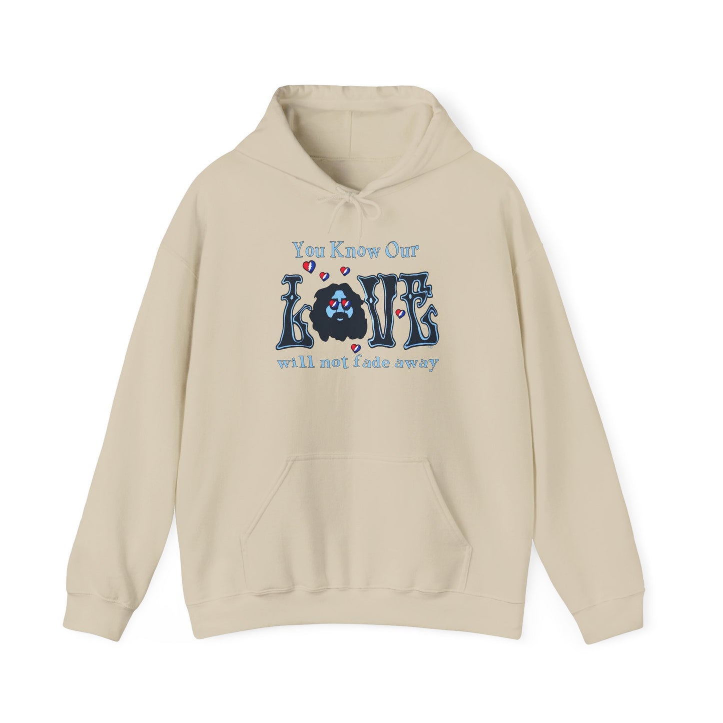 Jerry Garcia Love Will Never Fade Hoodie Unisex Heavy Blend™ Hooded Sweatshirt