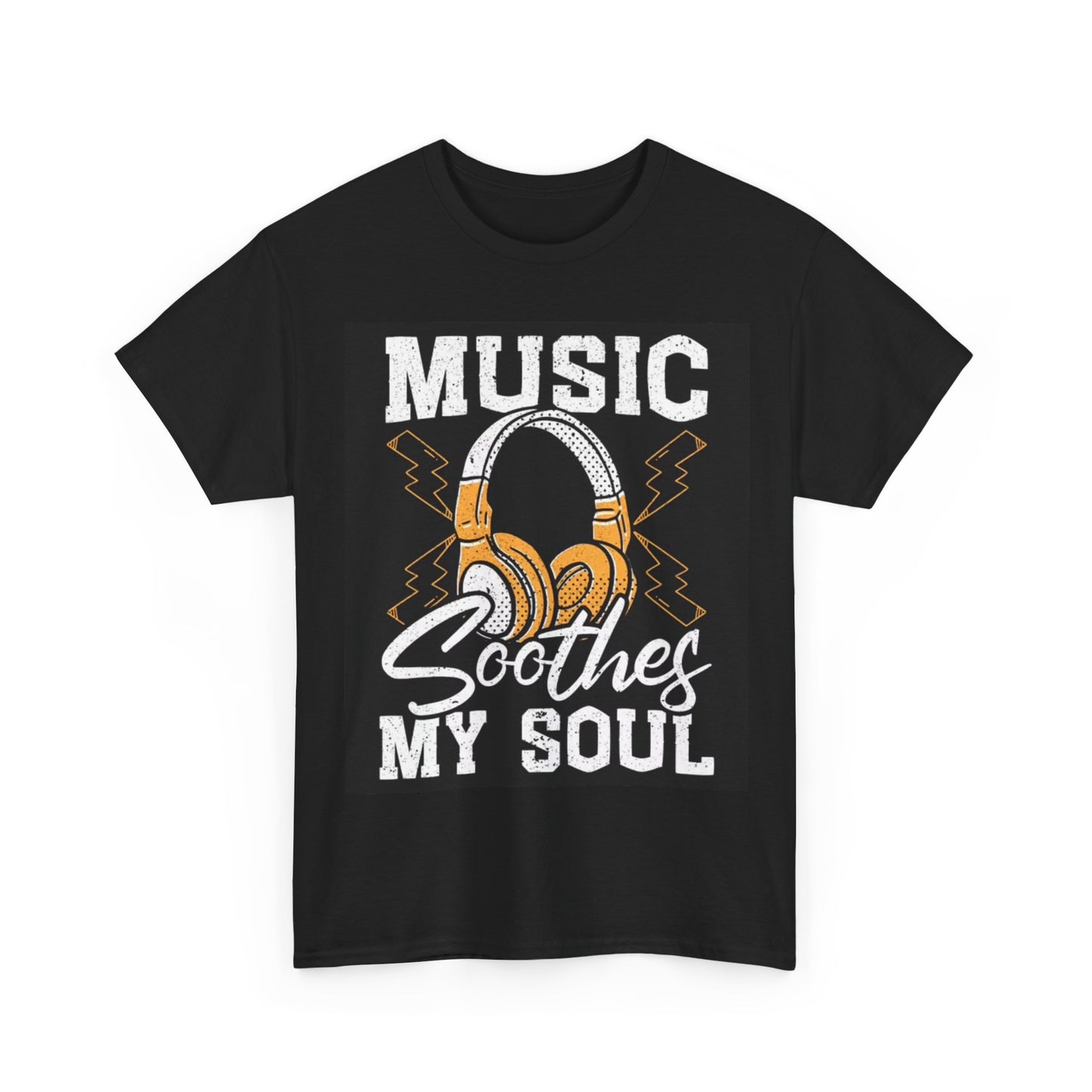 Music Is My Soul Tshirt Retro Headphones Graphic Unisex Heavy Cotton Tee