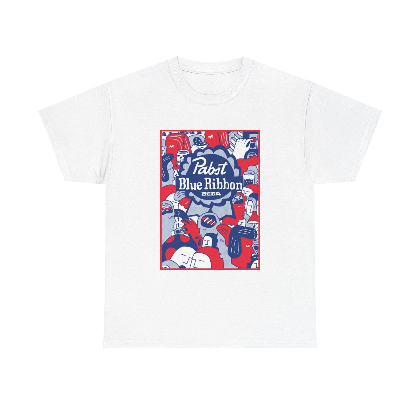 Pabst Blue Ribbon Tshirt Vintage Poster Beer American Unisex Heavy Cotton 90s