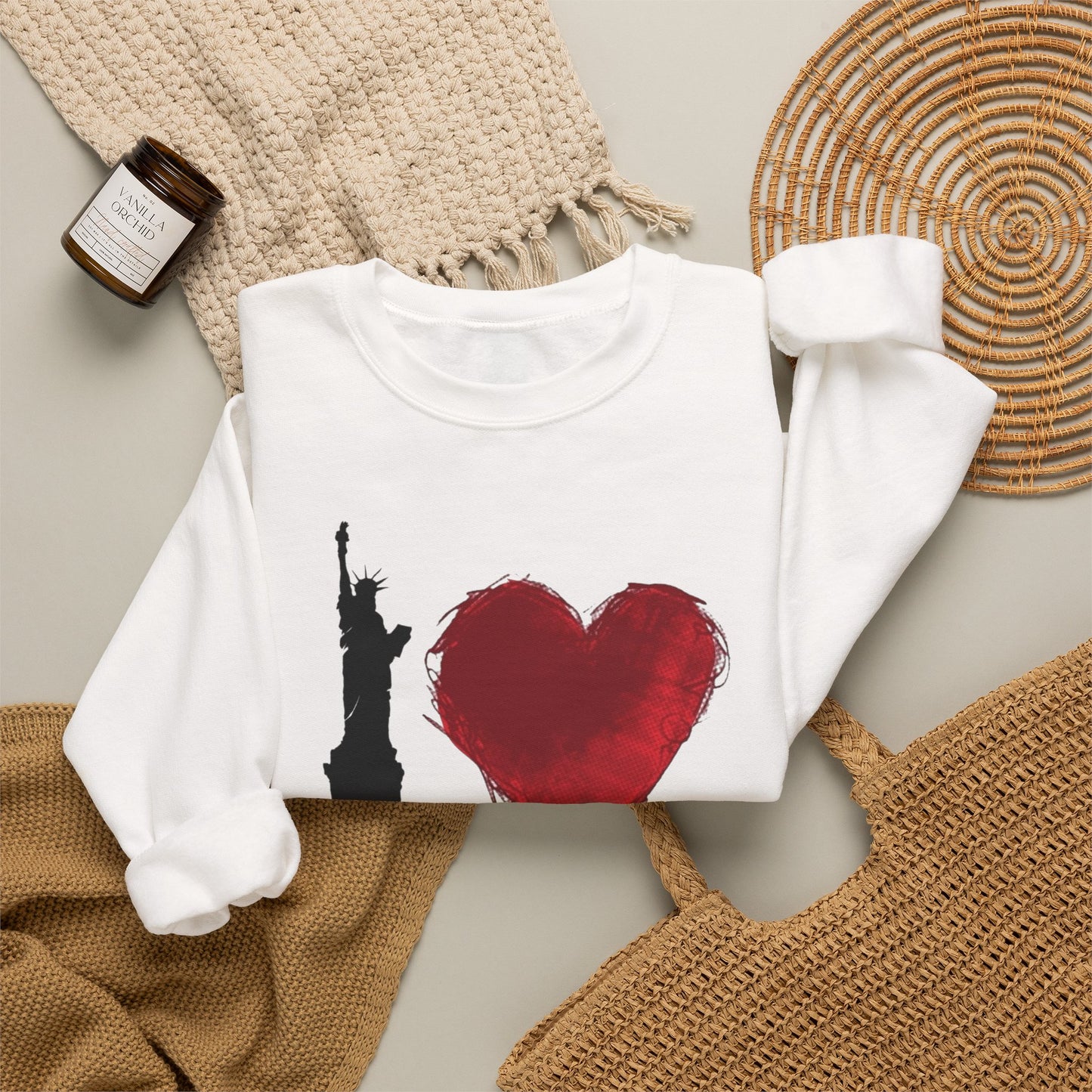 I Love NY Graphic Sweater NEW Unisex Heavy Blend™ Crewneck Sweatshirt