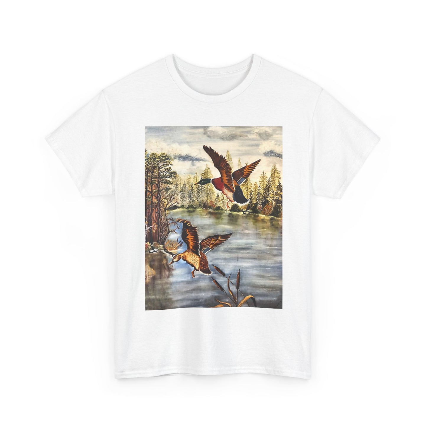 Ducks hunting vintage tractor country Texas bass pro Unisex Heavy Cotton Tee