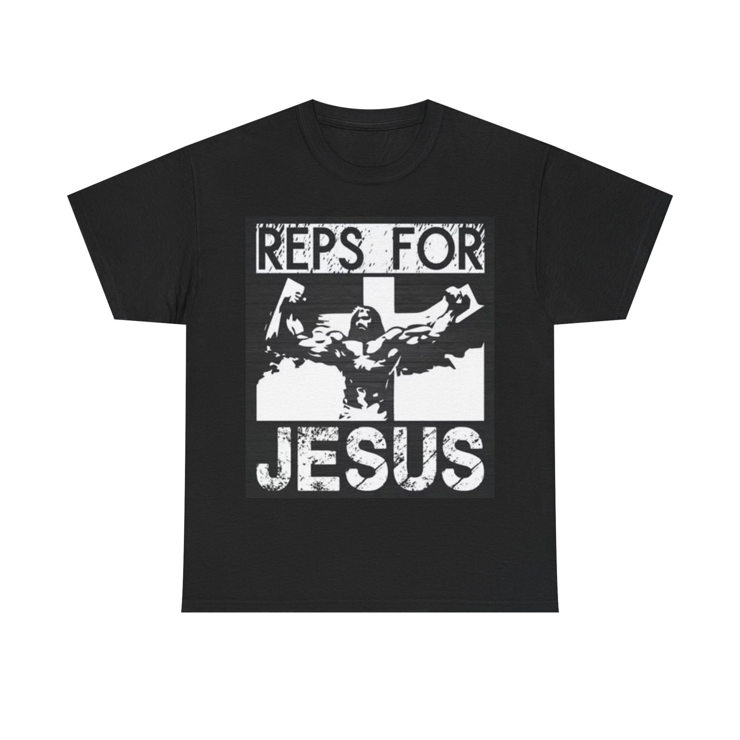 Reps For Jesus Shirt Funny Gym Gear Workout God Gift Unisex Heavy Cotton Tee