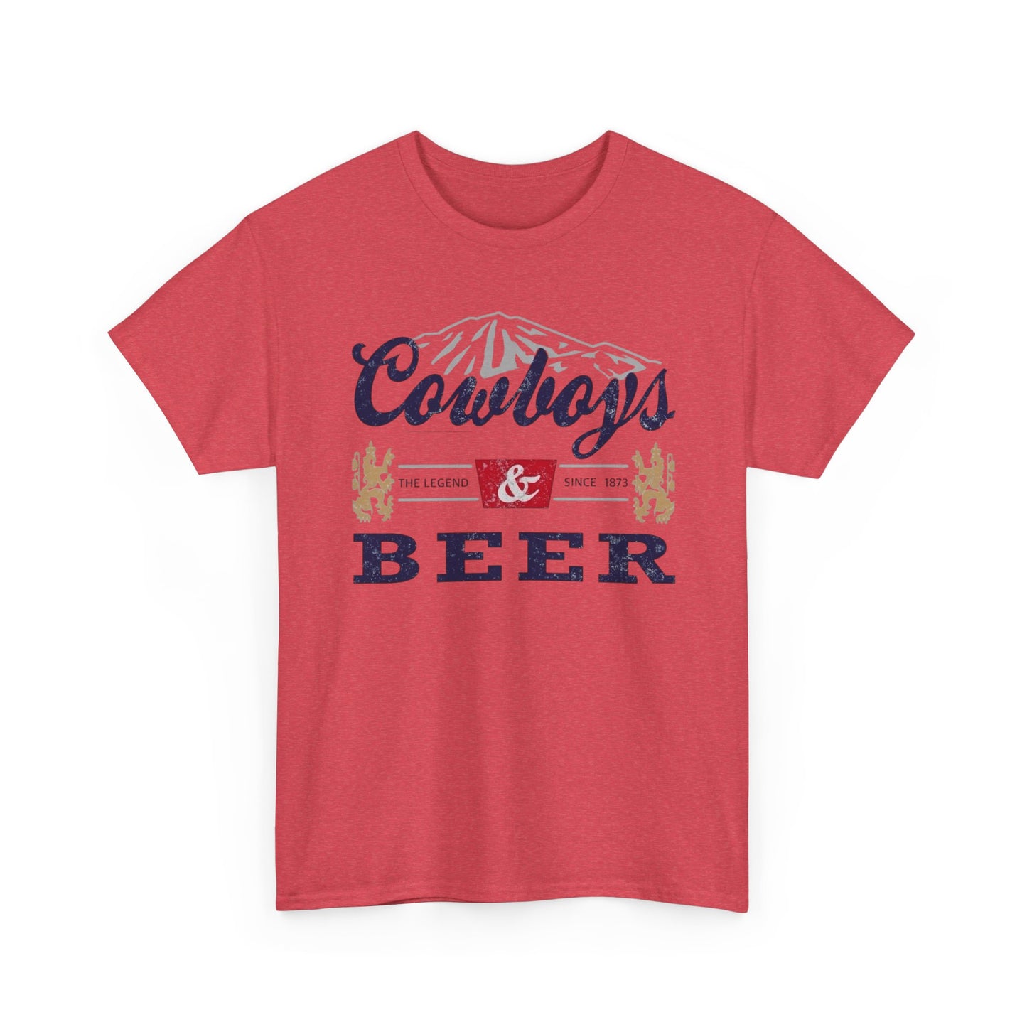 Cowboys And Beer Graphic T Shirt ALL SIZES Tee Unisex Heavy Cotton