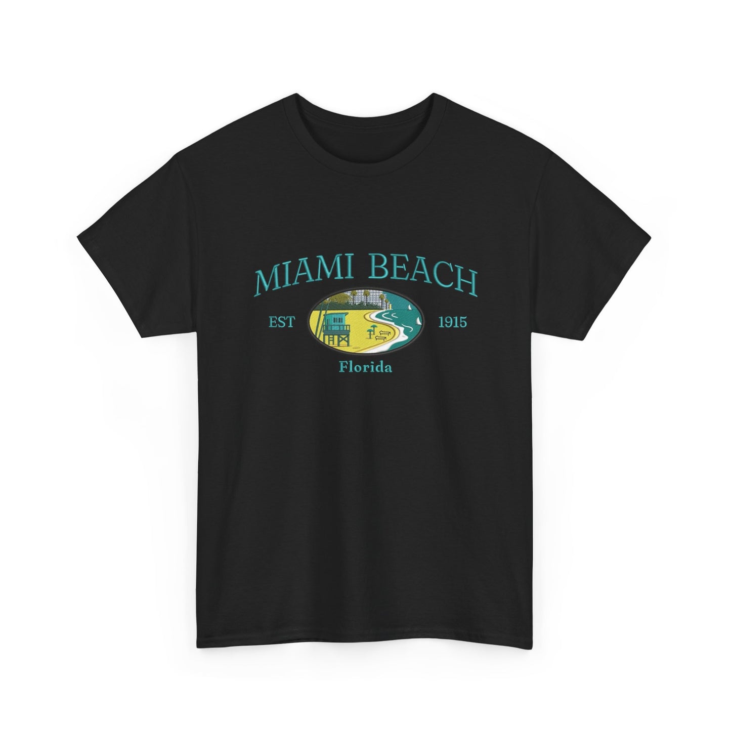 Miami Beach Vintage Graphic T Shirt NEW Unisex Heavy Cotton Tee