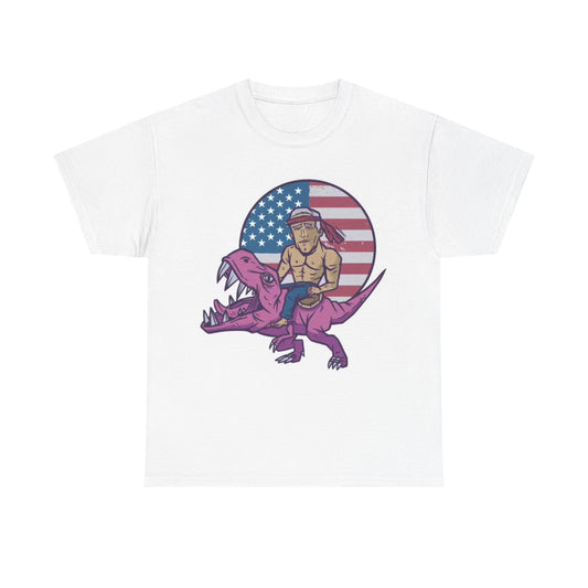 Joe Biden T shirt Dinosaur american flag democrat funny Unisex Heavy Cotton Tee
