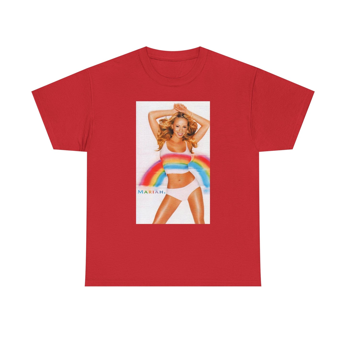 Mariah Carey T-shirt vintage Adam Sandler retro rainbow Unisex Heavy Cotton Tee