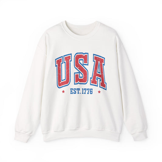 USA Est 1776 American Flag Sweater NEW Unisex Heavy Blend™ Crewneck Sweatshirt