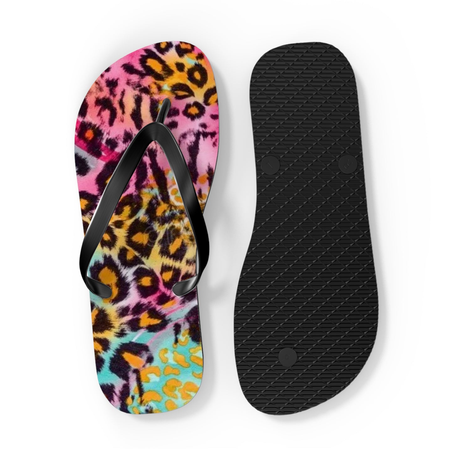 Pink Cheetah Beach Sandals, Slides for Summer, Flip Flops, Water Resistant