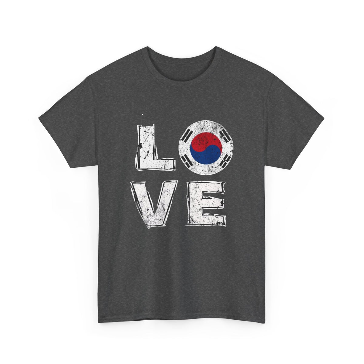 Love South Korea Graphic T Shirt Men's Heavy Cotton Tee