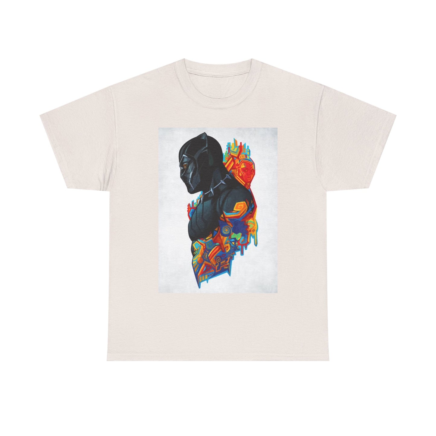 Black Panther Shirt Movie Poster Retro Colorful Painting Unisex Heavy Cotton Tee