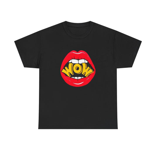 Wow T-Shirt Unisex Heavy Cotton Tee Gift New