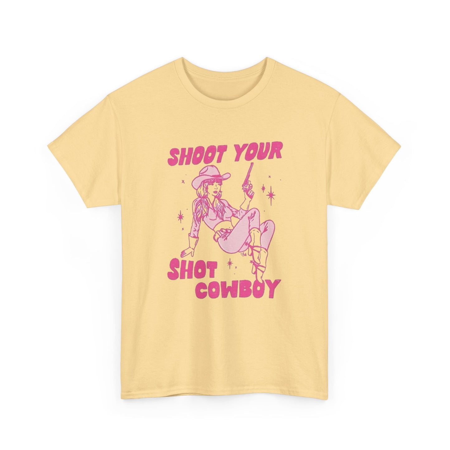 Shoot Your Shot Cowboy Women's Graphic T-Shirt Unisex Heavy Cotton Tee NEW