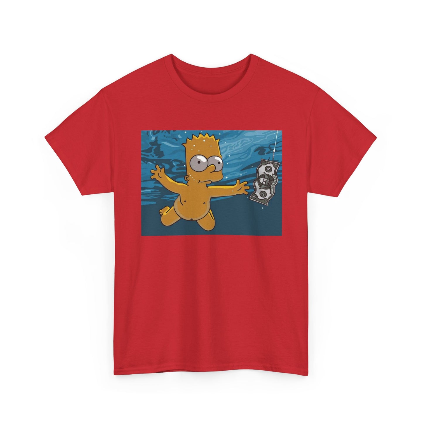 Simpsons T-shirt vintage nirvana retro art funny graphic Unisex Heavy Cotton Tee