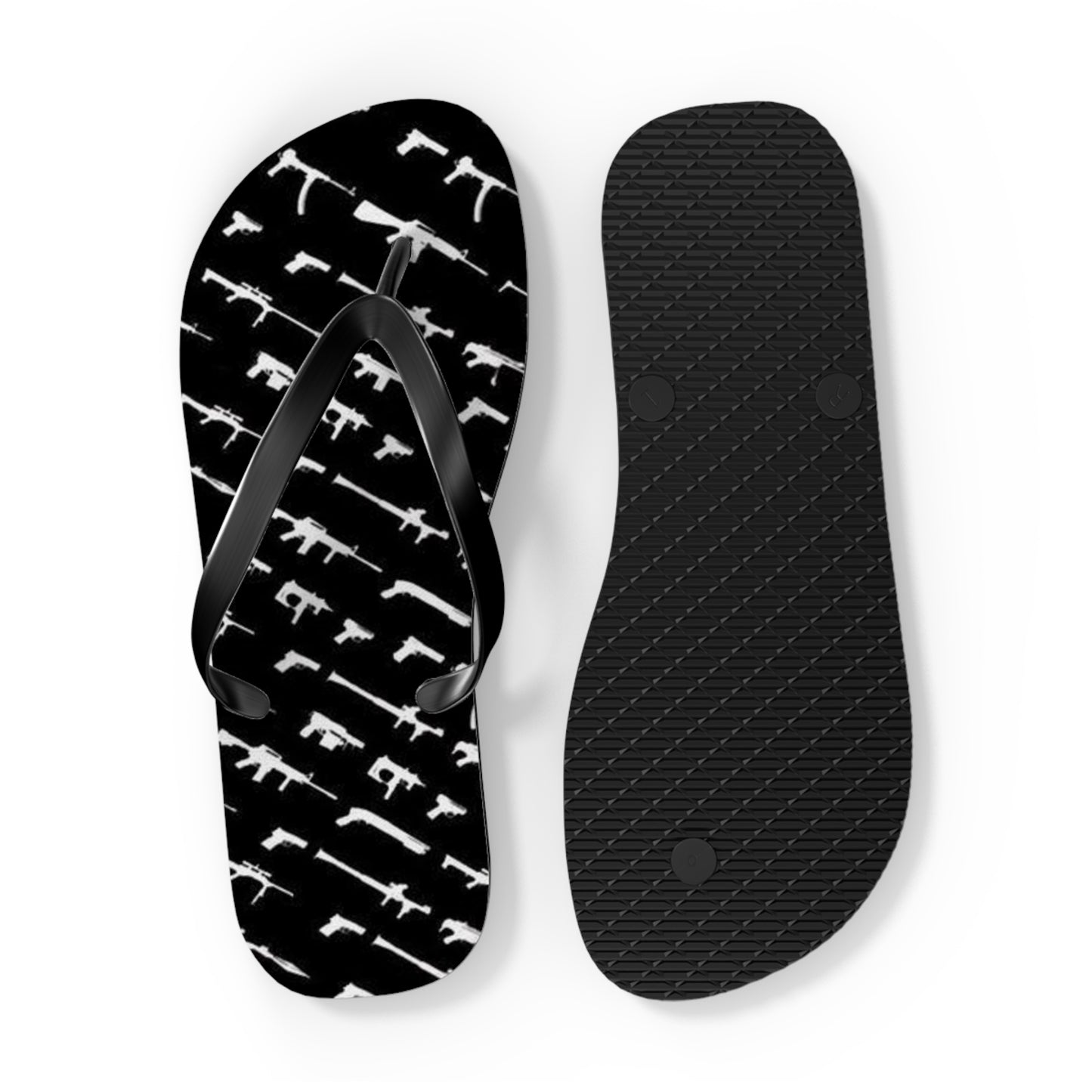 WAVES And SUN Co Sandals Gun Graphic - Flip Flops -Slides Summer Beach BRAND NEW