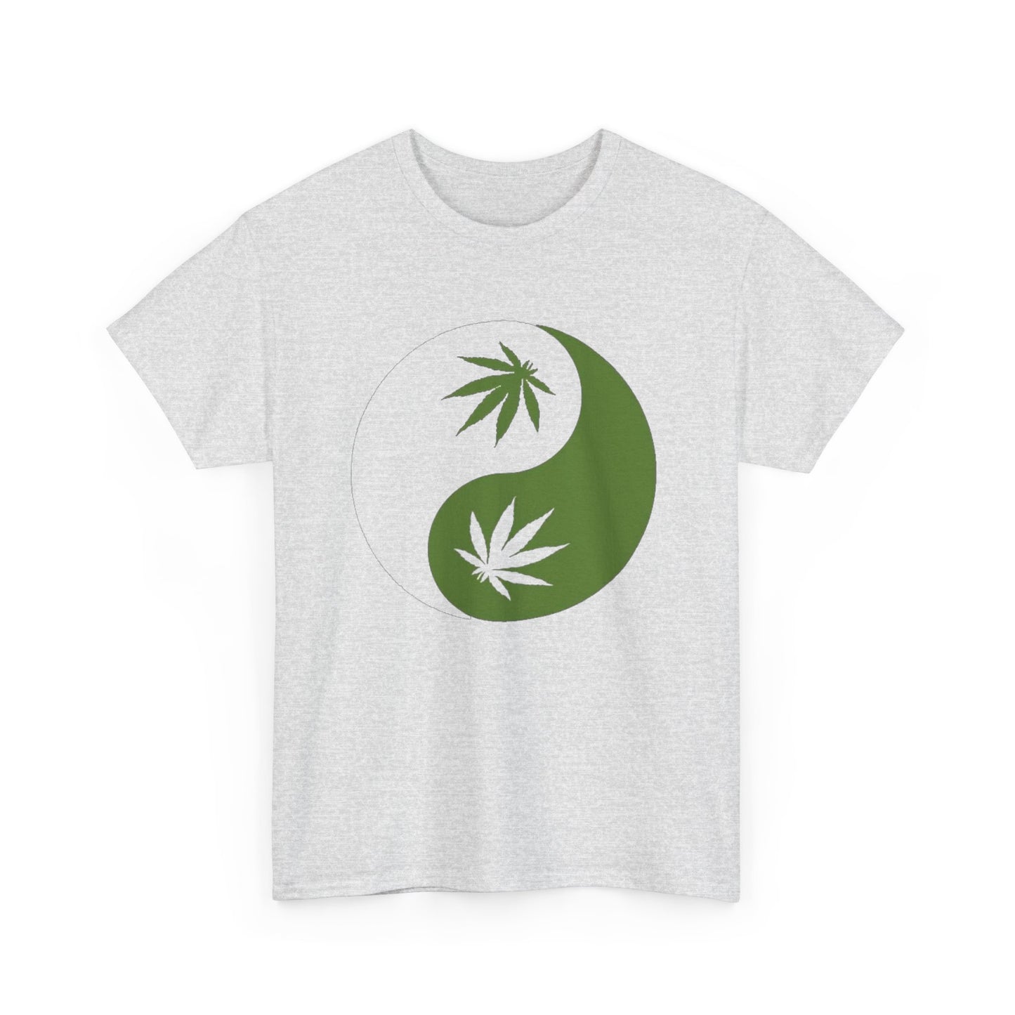 Weed Ying Yang Peace Graphic T Shirt Unisex Heavy Cotton Tee