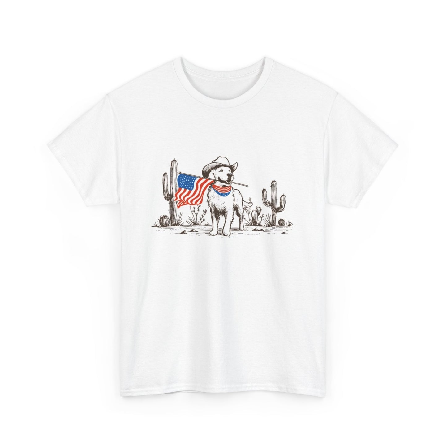 Golden Retriever USA Graphic T Shirt Men's Heavy Cotton Tee