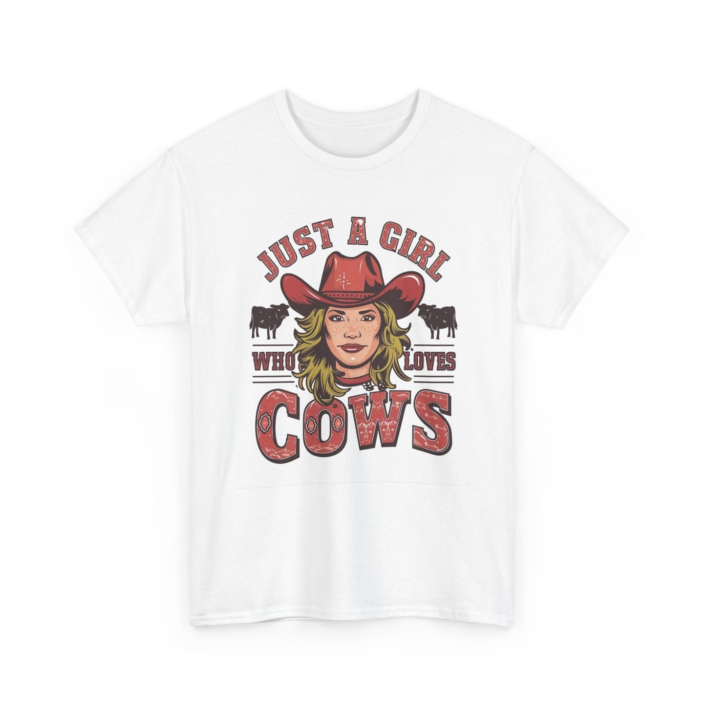 Just A Girl Who Loves Cows Graphic T Shirt Womens Vintage Retro Cotton Tee Farm