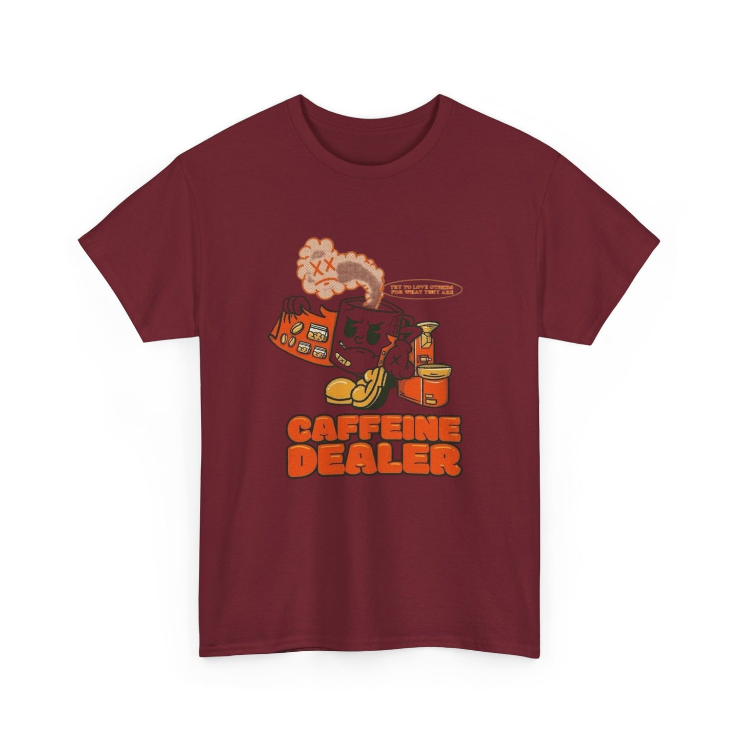 Caffeine Dealer Funny Graphic T Shirt Unisex Heavy Cotton Tee