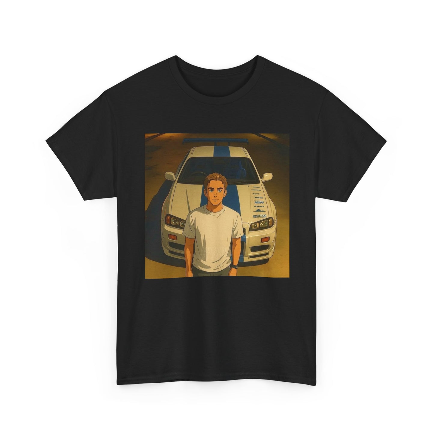 Paul Walker Skyline Anime Graphic T-Shirt Comfy Cotton Tee Brand NEW