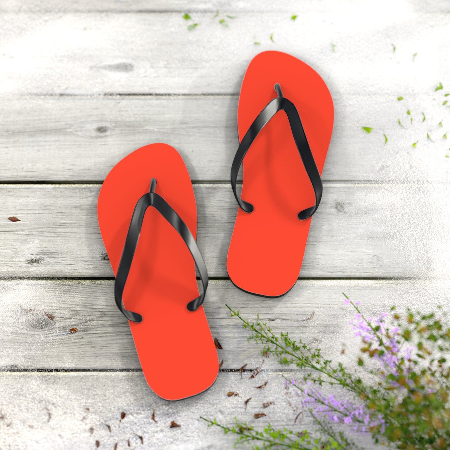 Neon Orange Flip Flops, Sandals Slides, Summer Footwear, Brand New