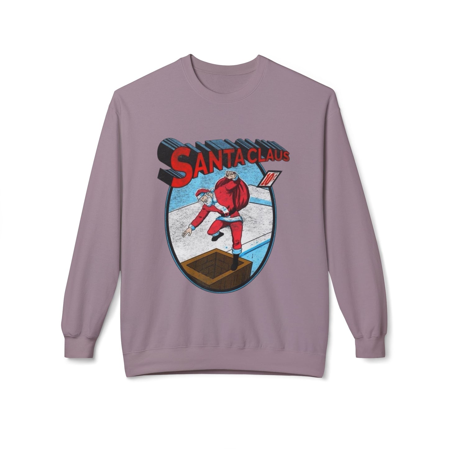 Santa Clause Cartoon Sweater NEW Unisex Fleece Crewneck Sweatshirt