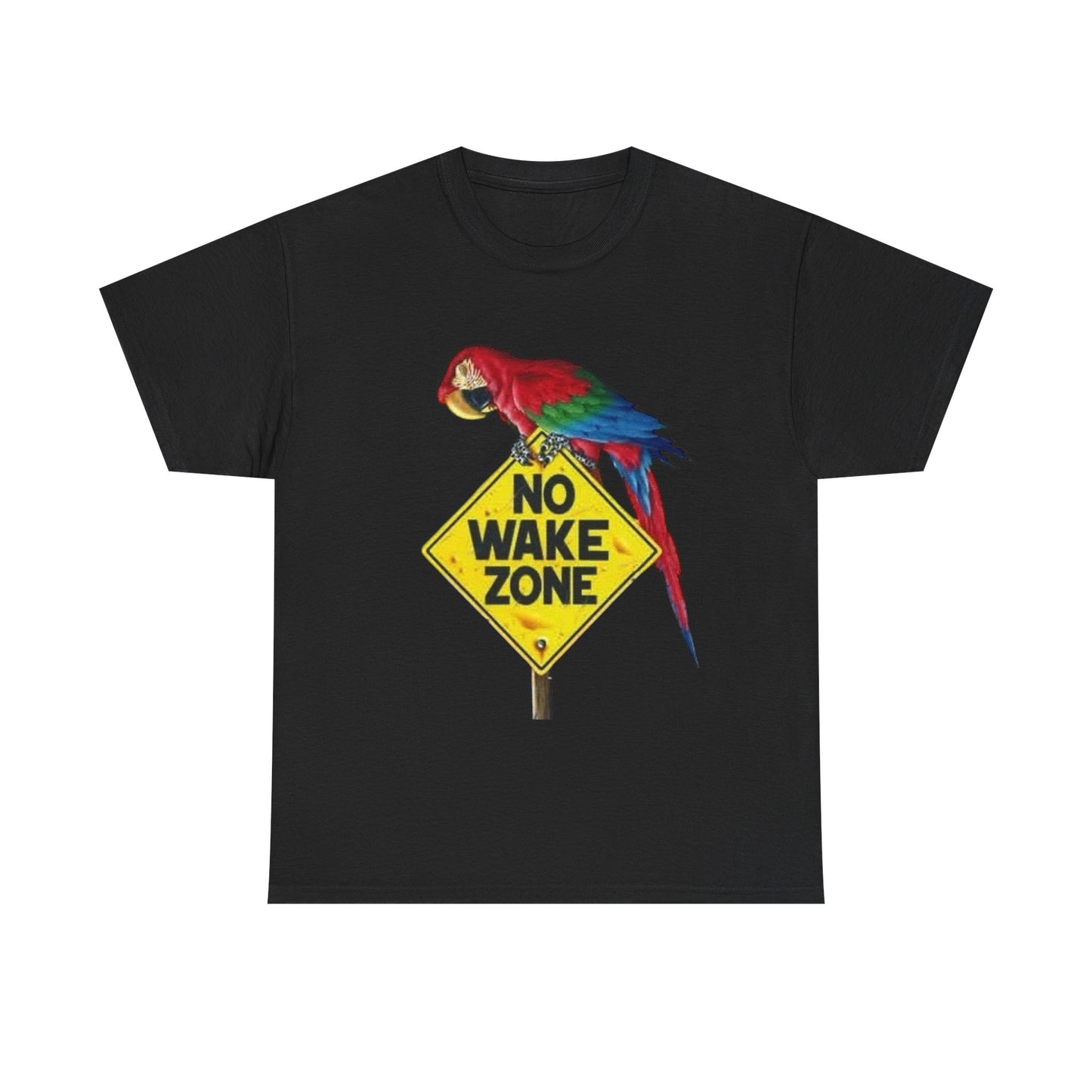 No Wake Zone Parrots Buffett Graphic T-Shirt Unisex Heavy Cotton Tee NEW