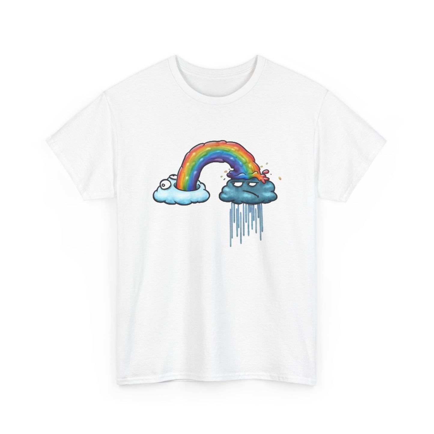 Rainbow T Shirt Funny Graphic Cartoon Character Unisex Heavy Cotton Tee