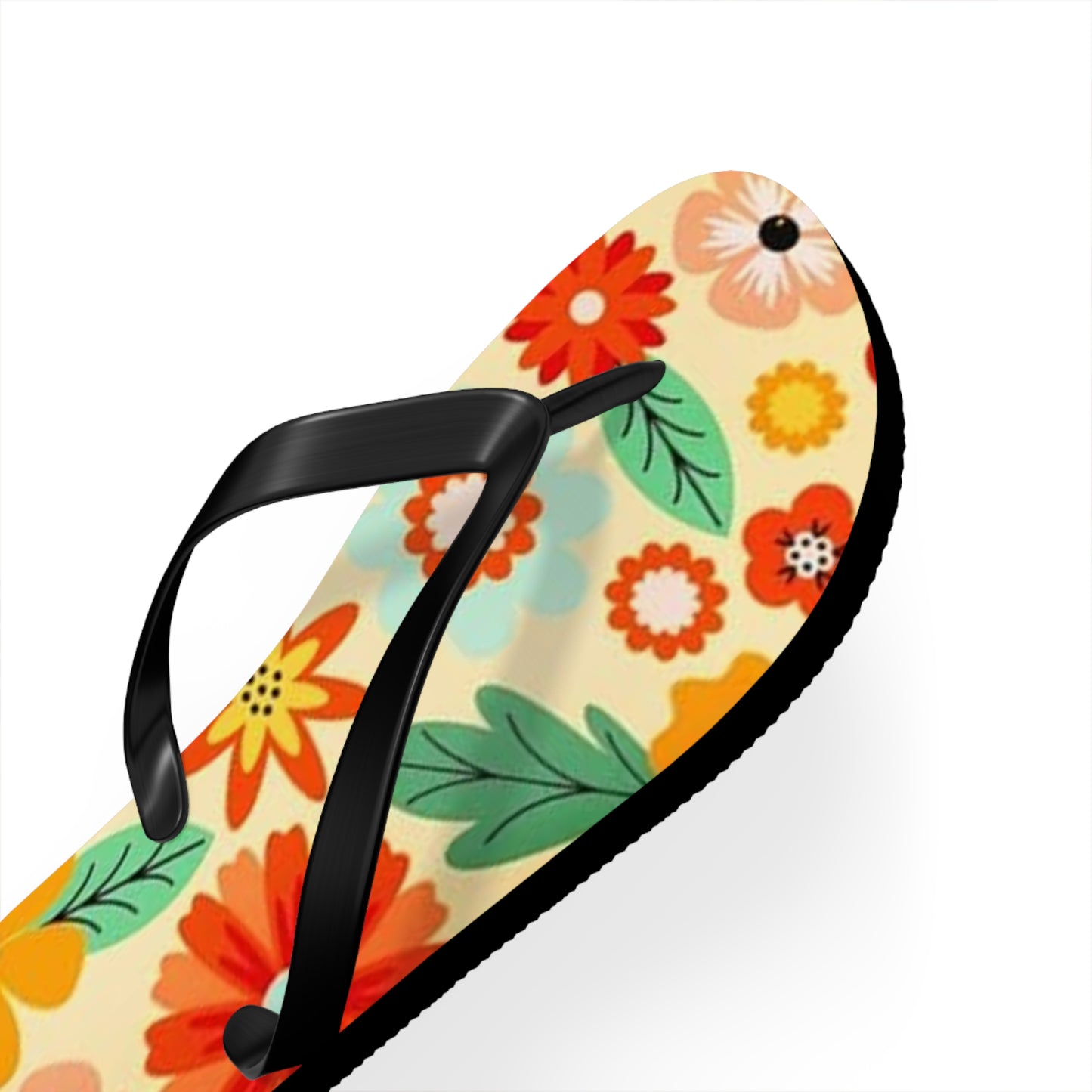 Waves And Sun Sandals Tropical Flowers Summer Flip Flops Slides BRAND NEW