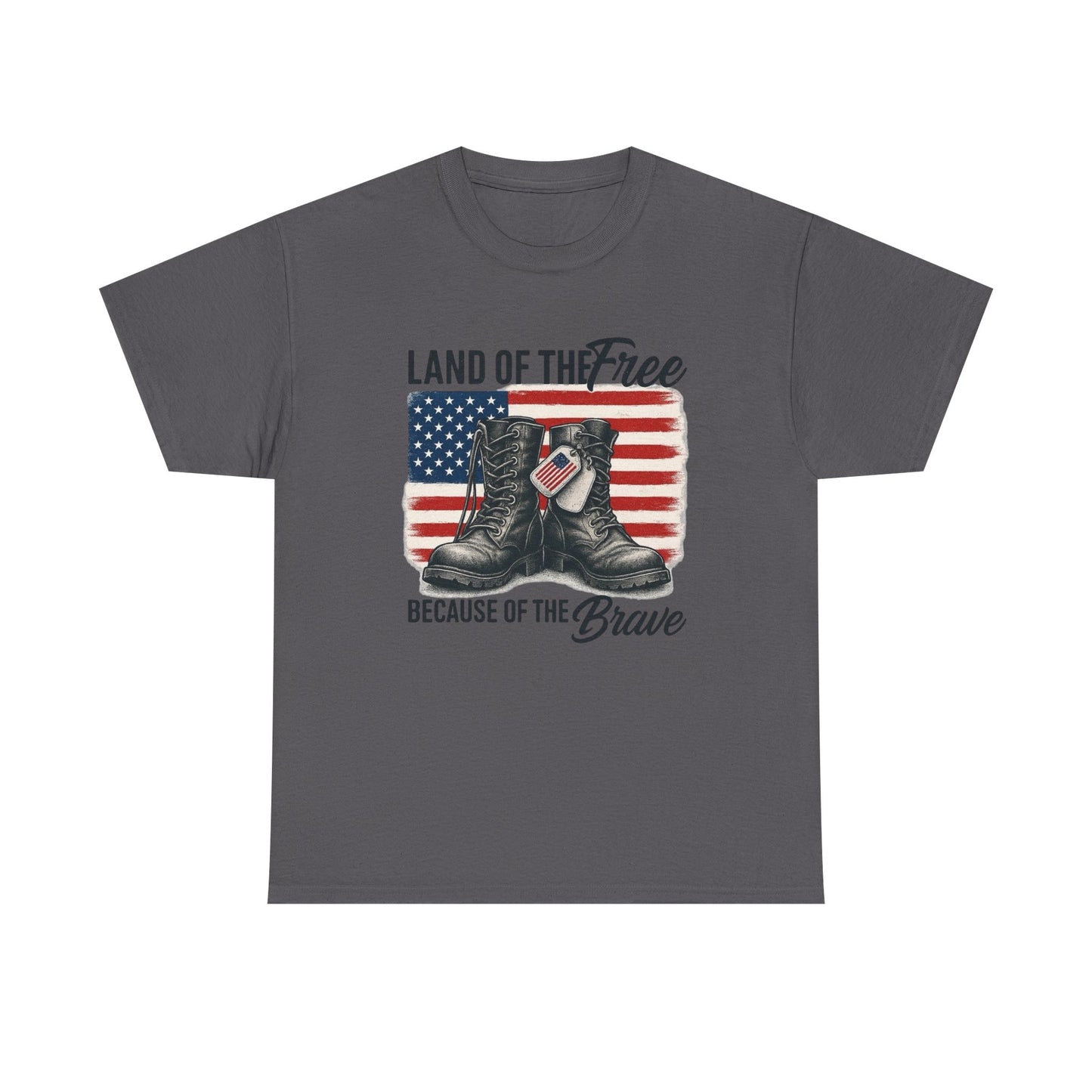Land Of The Free Because Of The Brave USA Graphic T Shirt NEW ADULT Tee