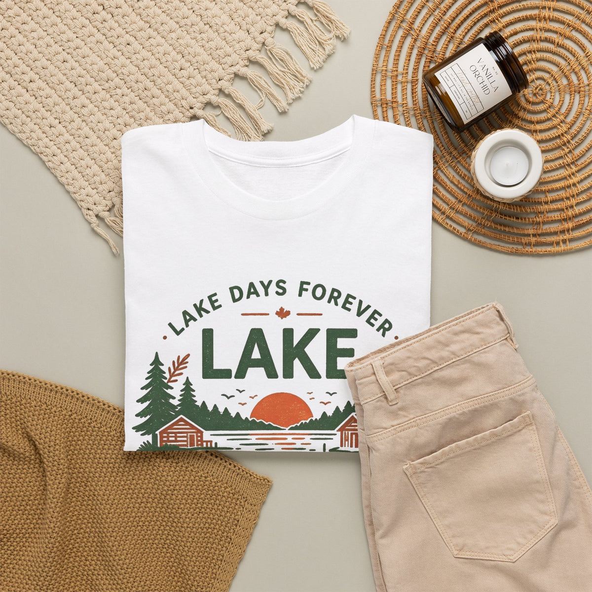 Ontario Cabin Lake T-Shirt | Lake Days Forever, No Phones Just Pine Trees Men's Graphic T Shirt