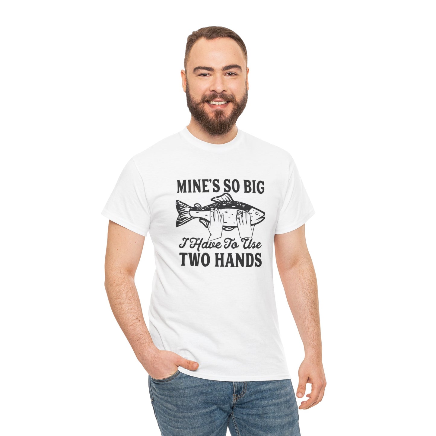 Funny Fishing Graphic T Shirt Big Jokes Humor Men's Heavy Cotton Tee
