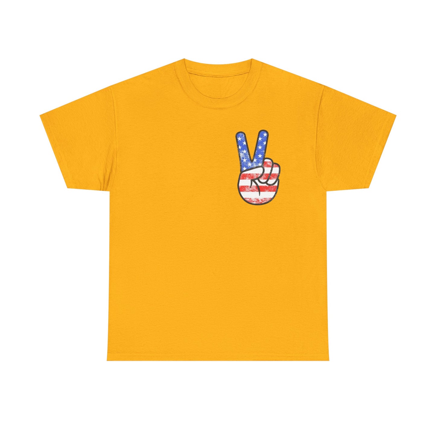 American Flag Peace Sign Retro Graphic T Shirt Adult New Tee