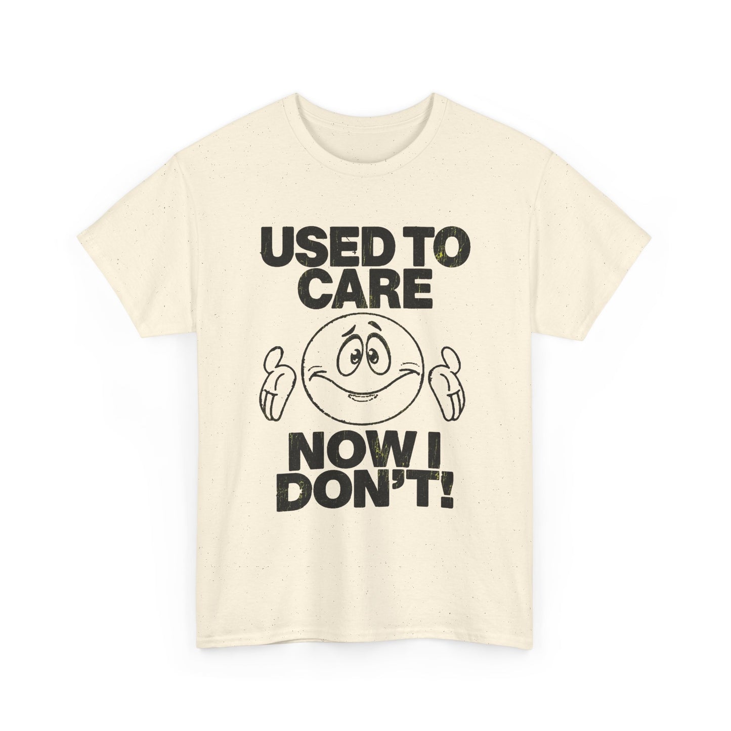 Used To Care Now I Don't Graphic T Shirt Men's Heavy Cotton Tee Funny Retro