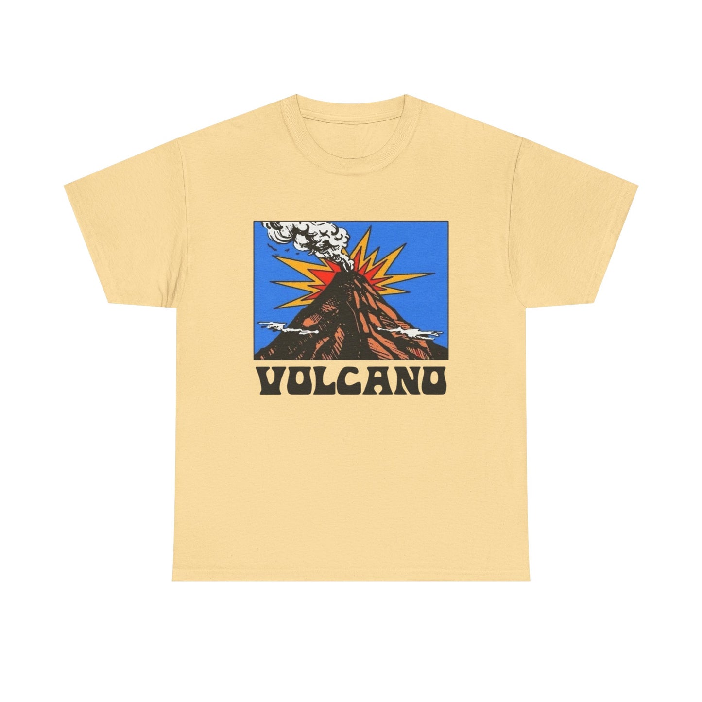 Volcano Graphic T Shirt ADULT NEW Unisex Heavy Cotton Tee