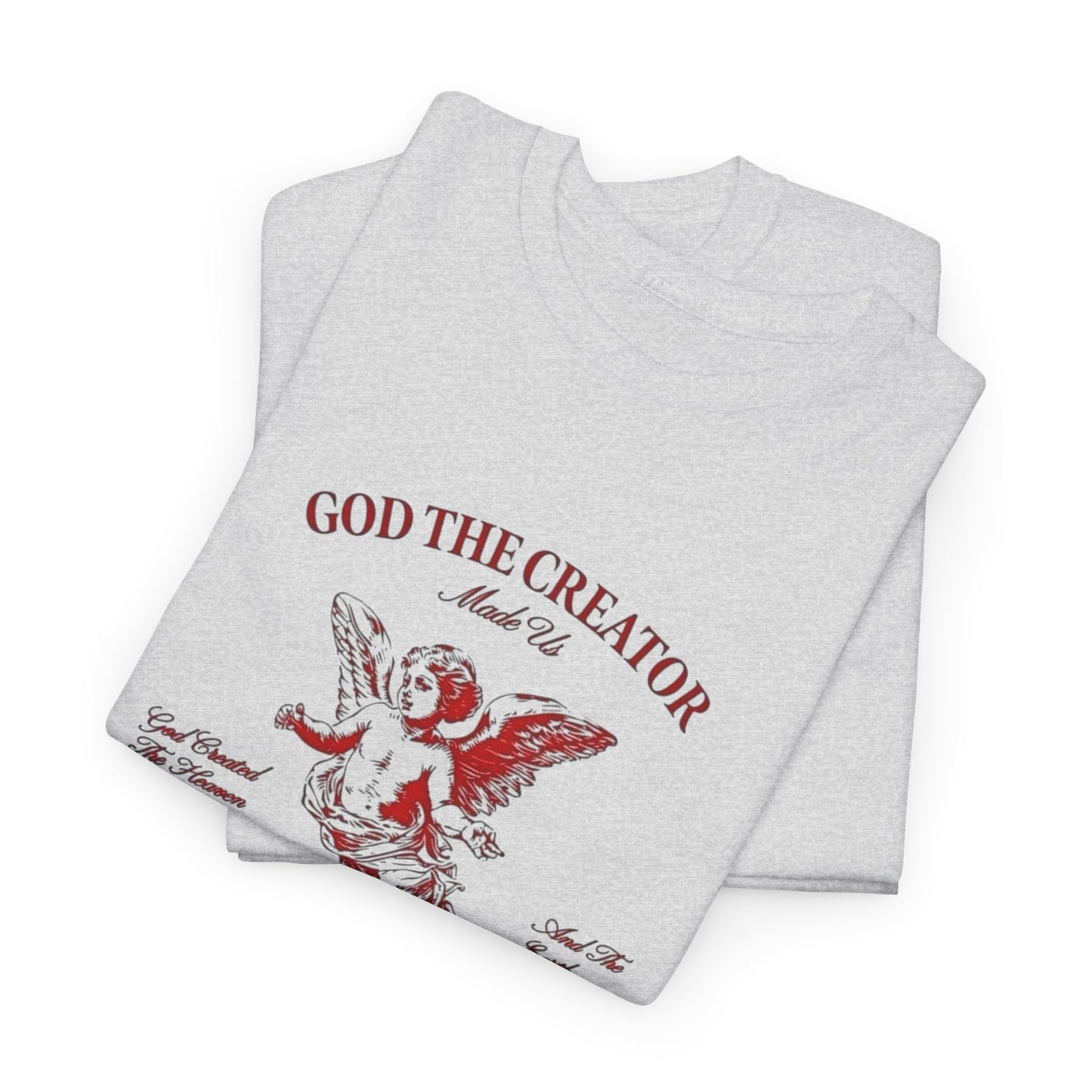 God The Creator Heaven Made Graphic T Shirt Men's Heavy Cotton Tee