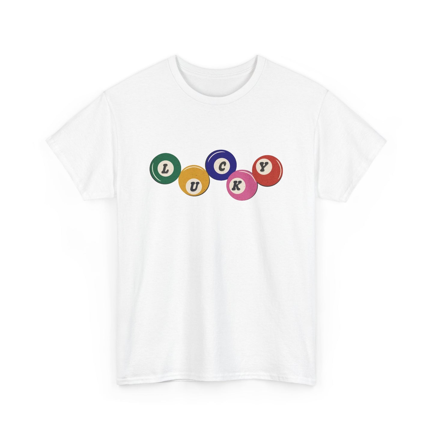Lucky Pool Balls Retro Graphic T Shirt Men's Heavy Cotton Tee