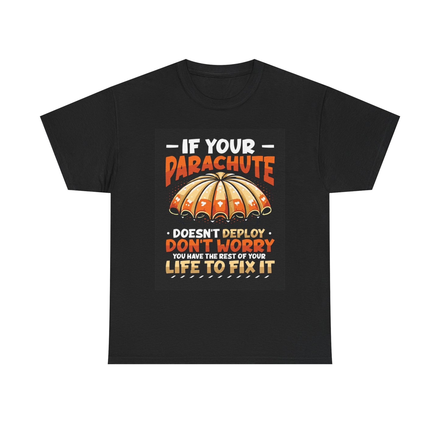 Skydiving Parachute Graphic T Shirt Funny Gift Unisex Heavy Cotton Tee