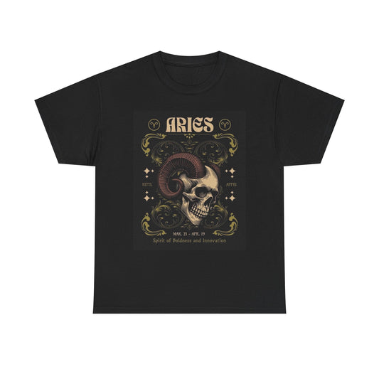 Aries Zodiac Astrology Sign Graphic T Shirt Unisex Heavy Cotton Tee