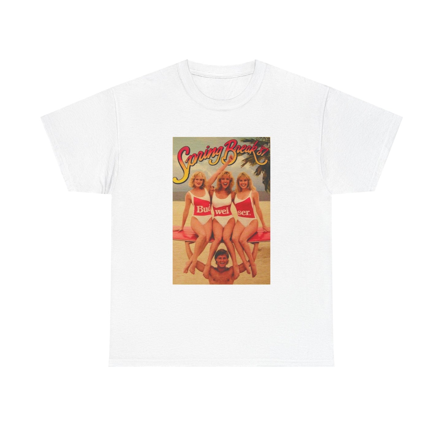 Bud Beer  T-shirt vintage Gillis bud light retro bikini Unisex Heavy Cotton Tee