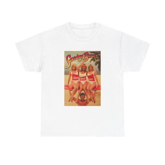Bud Beer  T-shirt vintage Gillis bud light retro bikini Unisex Heavy Cotton Tee