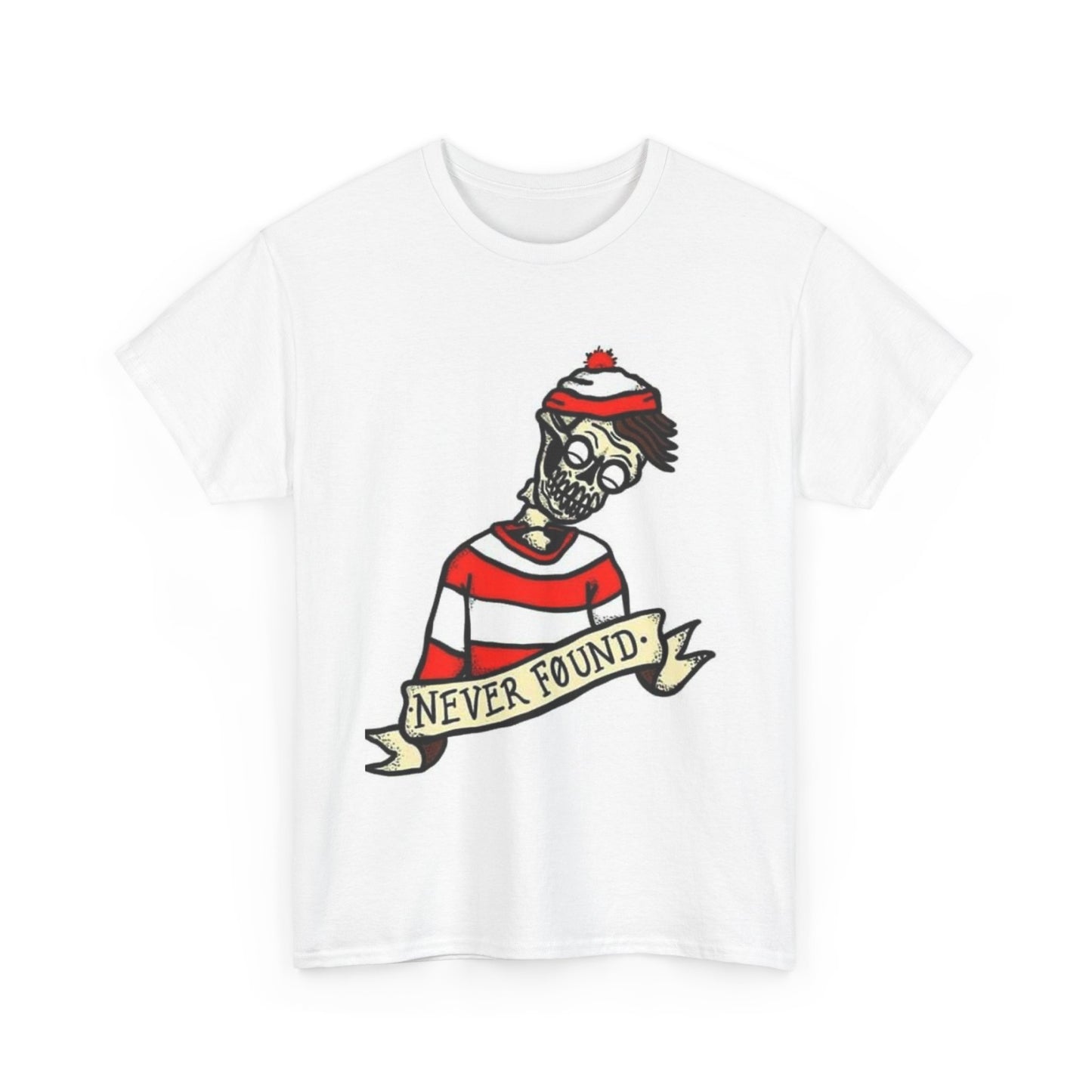 Never Found Where's Waldo Graphic T Shirt Vintage Funny  Unisex Heavy Cotton Tee